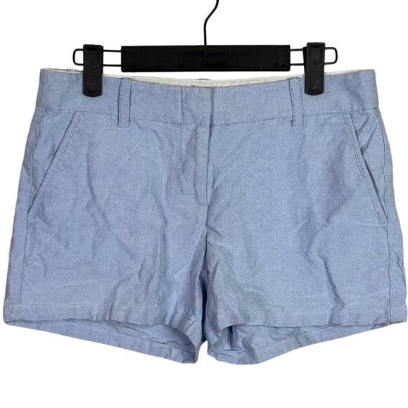 J. Crew Chambray Mid Waisted Light Summer Weight Comfy Fit Belted Shorts 0 Blue - Picture 1 of 15